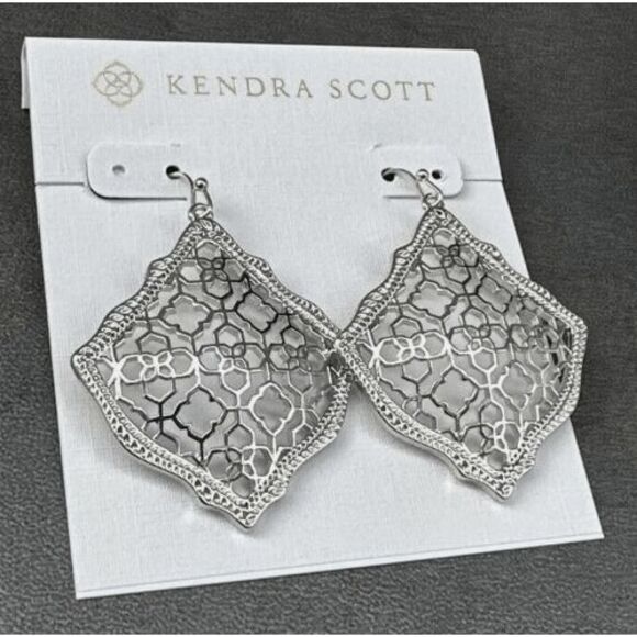 Kendra Scott NEW Kirsten earrings - silver filigree dangle drop - Picture 4 of 7